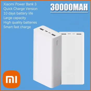 Xiao Power bank 3 30000mAh PB3018ZM 3 USB Typu C 18W Rýchle Nabíjanie Prenosných Mi Powerbank 30000mAh Externú Batériu Poverbank