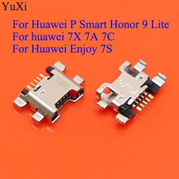YuXi Micro USB Nabíjanie Port Zásuvka Jack Konektor Dock Pre Huawei Honor 7X 7A 7C / Pre Česť 9 Lite Užite si 7S Konektor Nabíjania