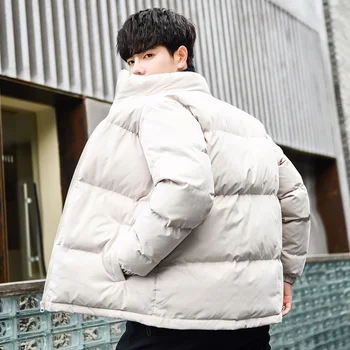 Zahustiť Mužov Zimný Kabát Nadrozmerná Parkas Harajuku Kórejský Štýl Muž Teplé Bundy Stojan Golier Oblečenie