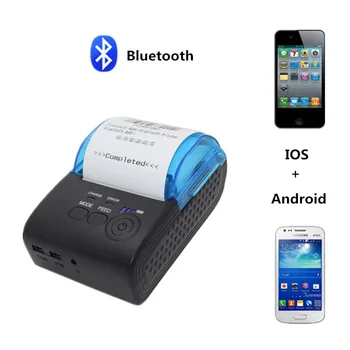 ZJ-5805 Stravovanie Maloobchod Takeaway POS Pokladňa 58mm Mini Prenosný systém IOS, Android Telefón, Bezdrôtové Bluetooth 4.0, Termálne Doručenia Tlačiareň