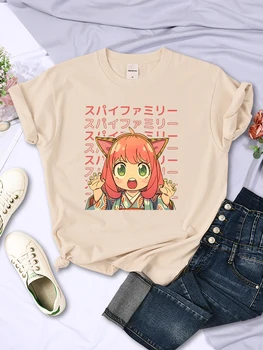 Špionážne X Rodina Umenie Anya - Kawaii Anime Ženské Tričká Hip Hop Značky T-Shirt Príležitostné Letné Krátky Rukáv Fashion Nové Tričká Dámske