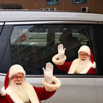 2ks 3D Realistické Santa Claus Auto Zadné Okno Nálepky Domáce Dekorácie Príslušenstvo Navidad 2022 Vianočné Auto Okno Nálepky