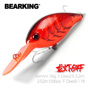 Bearking hot model, A+ rybárske lure kľukou 64mm 16 g 6colors pre vybrať ponoriť 2.5-3.2 m. rybárske náčinie pevného návnada