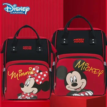 Disney Red Series USB Plienka Taška Vysokej Kvality Dieťa Dizajnér Detská Taška pre Maminku Mickey Minnie Materskej Batoh s Hákom