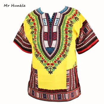 Pán Hunkle Nový Módny Dizajn Bavlny Africkej Tlače Dashiki Oblečenie Voľné Dashiki T-shirt Pre Ženy doprava zadarmo