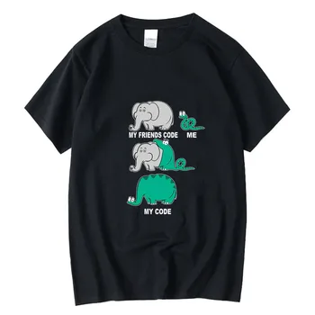 XINYI pánske T-shirt Najvyššej Kvality, 100% bavlna Zábavné had prehĺtaní slon tlač cool tričko krátky rukáv t-shirt muž tees top